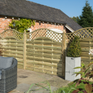 Rowlinson 6' x 6' Horizontal Weave Fence Panel With Wavy Trellis