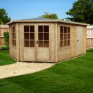 Loxley 4.3m x 3m Durham Log Cabin With Side Shed
