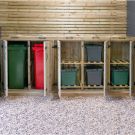 Garden Village Combi Bin Store - 2 Wheelie Bin / 6 Recycle Box