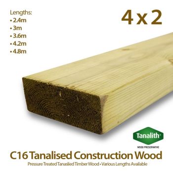 Holt Trade 4" x 2" C16 Tanalised Construction Timber - 4.2m
