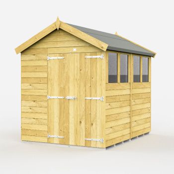 Holt 6' x 8' Double Door Shiplap Pressure Treated Modular Apex Shed