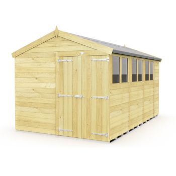 Holt 8' x 15' Double Door Shiplap Pressure Treated Modular Apex Shed