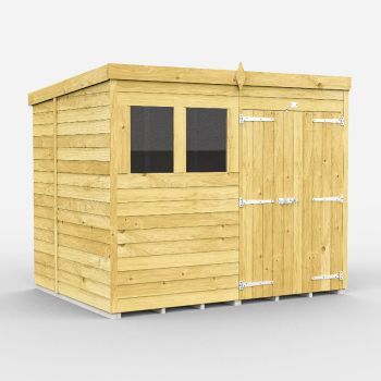 Holt 8' x 6' Double Door Shiplap Pressure Treated Modular Pent Shed