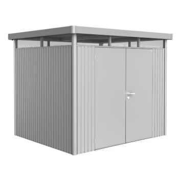Biohort HighLine Size H3 Premium Metal Shed with Double Door - Silver