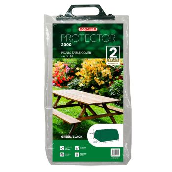 Classic Protector 2000 Picnic Table Cover - 6 Seat - Green / Black