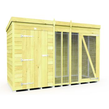 Holt 10' x 4' Pressure Treated Shiplap Full Height Dog Kennel And Run