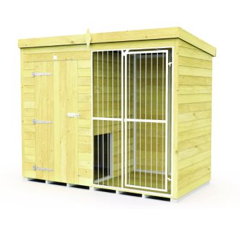 Holt 8' x 4' Pressure Treated Shiplap Full Height Dog Kennel And Run With Bars