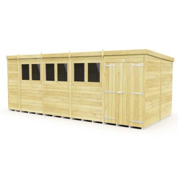 Holt 19' x 8' Double Door Shiplap Pressure Treated Modular Pent Shed