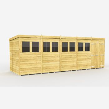 Holt 20' x 6' Double Door Shiplap Pressure Treated Modular Pent Shed