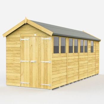 Holt 6' x 17' Double Door Shiplap Pressure Treated Modular Apex Shed