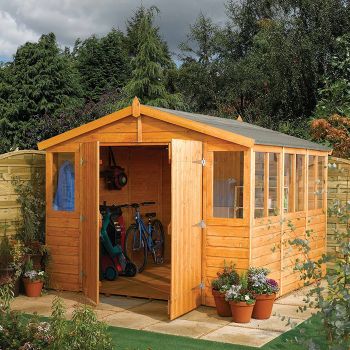 Rowlinson 9' x 12' Double Door Tongue and Groove Apex Workshop