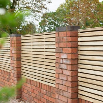 Hartwood 4' x 6' Pressure Treated Contemporary Double Slatted Fence Panel